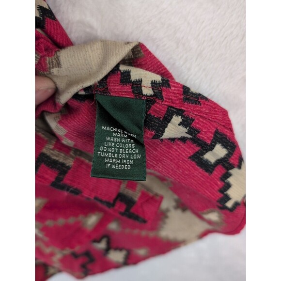 Lauren Ralph Lauren Aztec Southwestern Blouse Womens Large Collared Neck - Picture 9 of 14